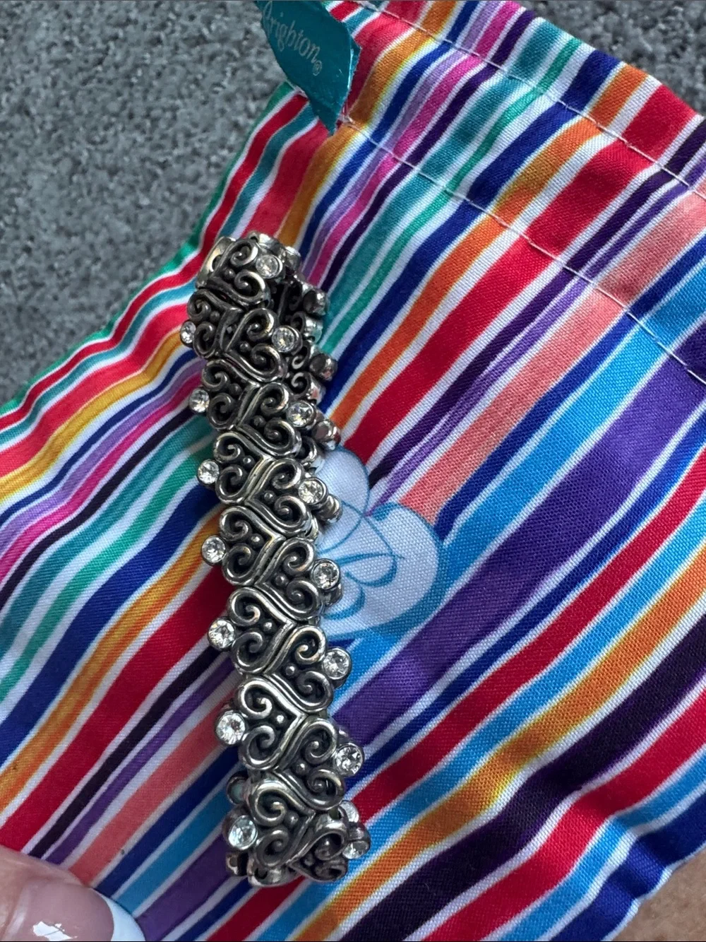 Brighton Silver Alcazar Heart Stretch Bracelet